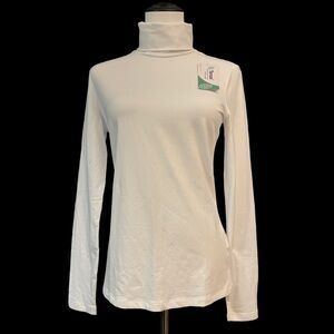 Lands End Turtle Neck, White Size Small. Tencel Modal fibers. Eco Soft.